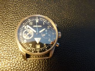 JUNKERS Flieger PILOT Watch Chronograph Mechanical Aviator made in Germany RARE 2