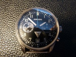 JUNKERS Flieger PILOT Watch Chronograph Mechanical Aviator made in Germany RARE 6