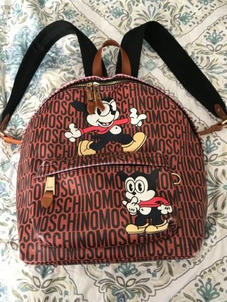 Ss18 Moschino Couture Jeremy Scott Betty Boop Bimbo Dog Backpack Vintage Mickey