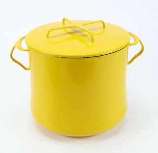 Vintage Large France Yellow Sungold Dansk Kobenstyle 8 Qt Stock Pot W/ Lid