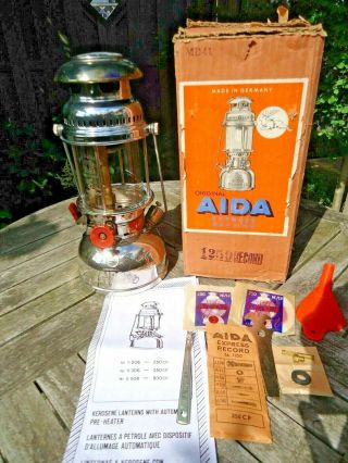 Very Rare Boxed Aida Express Record 1250/250cp Pressure Lantern Marked Md41
