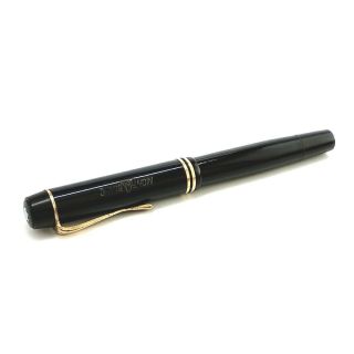 Vintage Montblanc 333 1/2 Black Fountain Pen with gilded accessories 1930 ' s 2