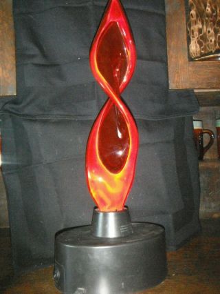 Vintage Lumi Source Rare Electra Plasma Red Flame Motion Art Lamp Glass 20 1/2”