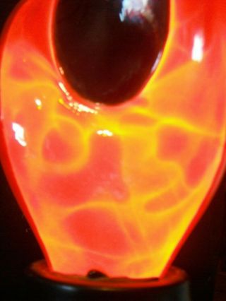 Vintage Lumi Source Rare Electra Plasma Red Flame Motion Art Lamp Glass 20 1/2” 2