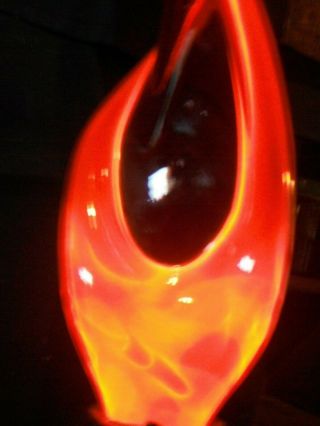 Vintage Lumi Source Rare Electra Plasma Red Flame Motion Art Lamp Glass 20 1/2” 4