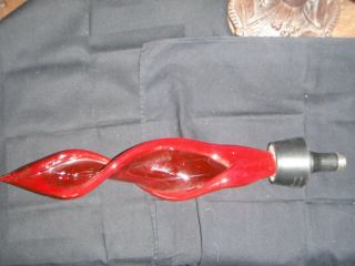 Vintage Lumi Source Rare Electra Plasma Red Flame Motion Art Lamp Glass 20 1/2” 6