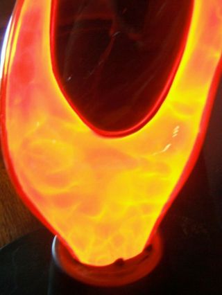Vintage Lumi Source Rare Electra Plasma Red Flame Motion Art Lamp Glass 20 1/2” 8