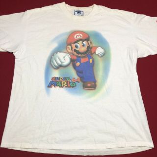 Vintage 90s Mario 64 Nintendo 64 Toysrus Promo T - Shirt Adult Size Xl Worn