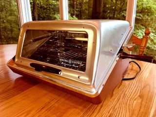 General Electric Rotisserie Oven Broiler Vintage Space Age Retro Mid GE 17R20 2