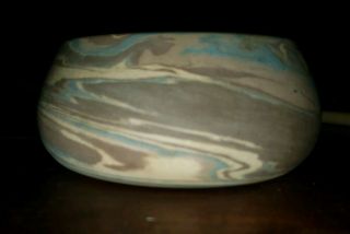 1920s Vintage NILOAK Pottery Mission Swirl Low Bowl - 1st Art Mark 3