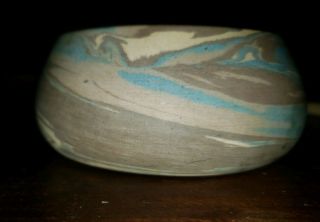 1920s Vintage NILOAK Pottery Mission Swirl Low Bowl - 1st Art Mark 4