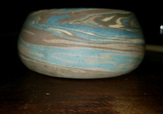 1920s Vintage NILOAK Pottery Mission Swirl Low Bowl - 1st Art Mark 5