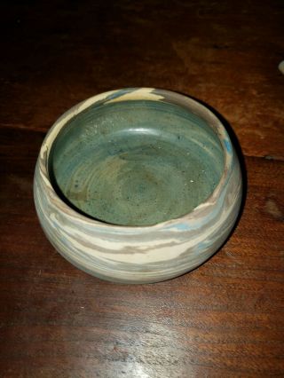 1920s Vintage NILOAK Pottery Mission Swirl Low Bowl - 1st Art Mark 8
