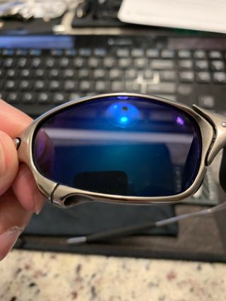 Oakley X - Metal Juliet polished frame,  Blue Iridium Lens RARE - hammer stems 5