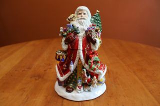 Vintage Christopher Radko Kris Kringle Candy Jar with Ornaments 0161750 IOB 2