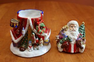 Vintage Christopher Radko Kris Kringle Candy Jar with Ornaments 0161750 IOB 6