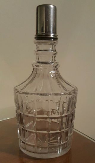 Vintage Hawkes Cut Glass Decanter With Sterling Top.