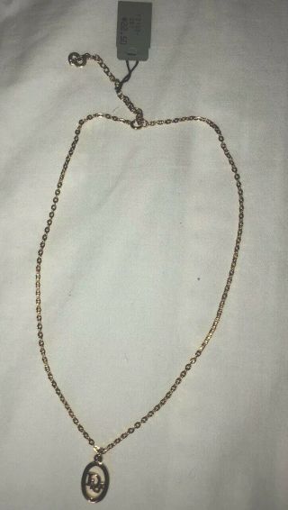 Vintage Christian Dior Gold Tone Chain Necklace Style Designer Jewelry.