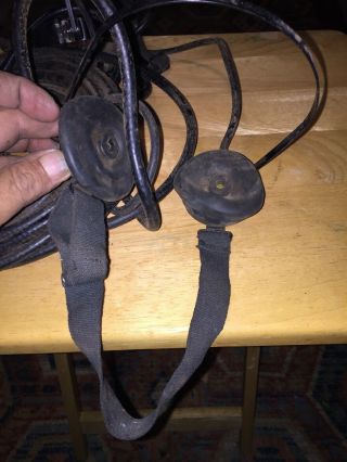 VINTAGE WW2 USN DECK TALKER HEAD SET WITH CHEST MICROPHONE AUTOMATIC ELECTRIC CO 5