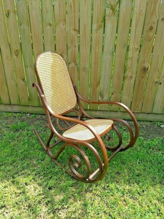 Authentic Vintage Thonet Bentwood Rocking Chair Made In Poland Mid Century Chair