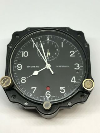 Vintage 8 - Day Breitling Wakmann Military Aircraft Cockpit Dash Clock