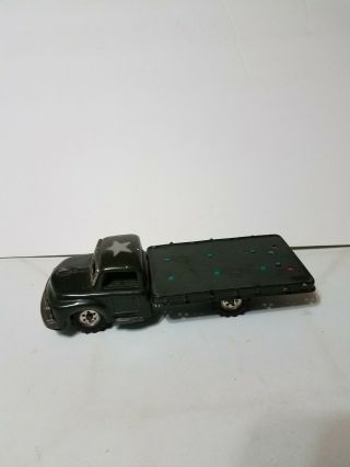 Vintage Litho Tin Toy Friction Car Army Truck For Restore