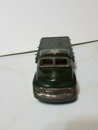 Vintage Litho Tin Toy Friction Car Army Truck For Restore 2