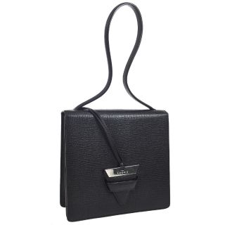 Authentic Loewe Barcelona Hand Bag Black Leather Vintage Ak21510