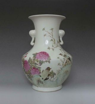 Fine Old Chinese Famille Rose Porcelain Vase Xu Dasheng Marked (672)