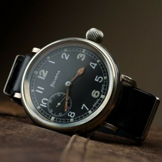 Helvetia Swiss Military Watch Vintage Watch Mechanical Stroke Old Pocket Watch