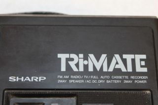 Vintage Sharp TRIMATE 3T - 59 TAPE Boom Box portable Stereo tv ALL 36 YEAR 5