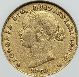 Rare 1860 Sydney Australia Queen Victoria Full Gold Sovereign Coin Ngc Vf30