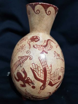 Vessel Fishing Scene Painted Moche Pre Columbian