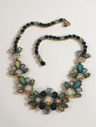 Rare Vintage Gorgeous Rhinestone Art Deco Elsa Schiaparelli Glass Necklace