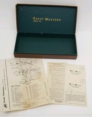 Vintage Great Western Arms Sa Frontier.  22 Revolver Empty Gun Box W Paperwork