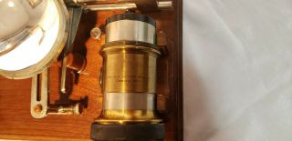 Vintage H.  F.  Patton Magic Lantern In Custom Oak Box Steam Punk gas and Electric 9