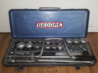 Vintage Gedore Tool Set In Blue Case Rare