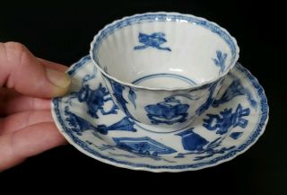 A FINE ANTIQUE 18th C.  CHINESE KANGXI PERIOD PORCELAIN CUP & SAUCER (c1661 - 1722) 8