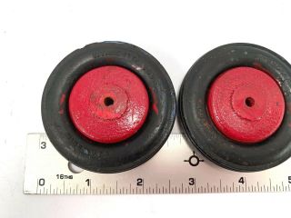 Vintage Set (2) Wyandotte Toys Truck Rubber Tires with Metal Hubs.  Parts. 4