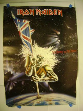 Iron Maiden Rare Beast On The Road Tour Poster Official Vintage 1982