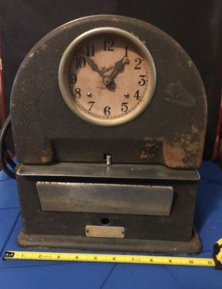 Vintage 1930 - 1940s Simplex Time Clock / Punch Clock Time Keeper Recorder