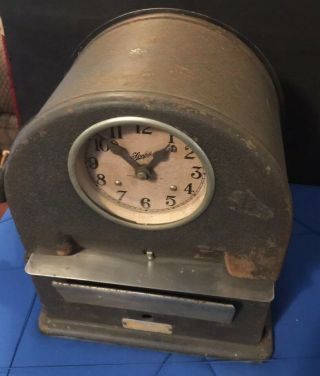 Vintage 1930 - 1940s Simplex Time Clock / Punch Clock Time Keeper Recorder 3