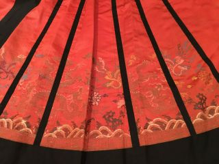 Important Chinese Qing Dynasty Imperial Phoenix Dragon Embroidered Silk Skirt. 11