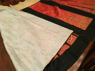 Important Chinese Qing Dynasty Imperial Phoenix Dragon Embroidered Silk Skirt. 12