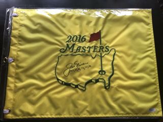 Rare Jack Nicklaus Master’s Pin Flag With Years Won Authenticated (jsa Jz4312)