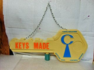Vintage Curtis Industries Keys Made Advertising Sign Store Display $9.  95 No Rsrv