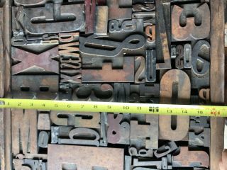 Vintage letterpress wood type Alphabet Numbers Blocks Collectable Antique Mixed 5