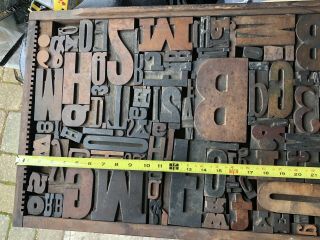 Vintage letterpress wood type Alphabet Numbers Blocks Collectable Antique Mixed 6