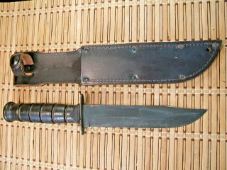 Vintage Us Camillus N.  Y.  U.  S.  A.  Military Fighting Bowie Knife With Sheath