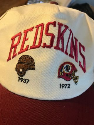 Rare Limited Vintage Nfl Redskins 5 Panel Snapback Hat W/helmets From 1937 - 1972